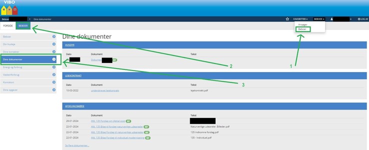 Sådan finder du dokumenter i Mit VIBO