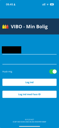 Tast brugernavn og adgangskode